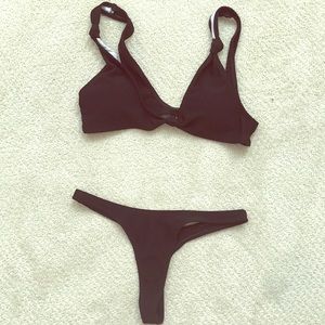 Verge girl black ribbed bikini size medium
